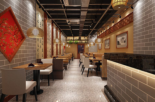 江安传统中式餐厅餐馆装修设计效果图