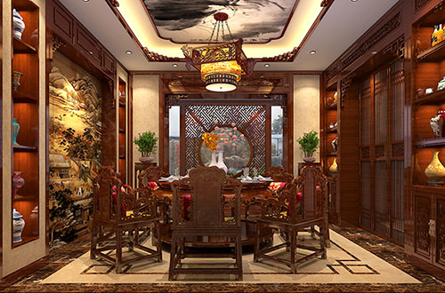 江安温馨雅致的古典中式家庭装修设计效果图