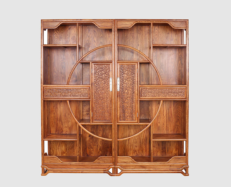 江安翠玲珑家庭中式装修组合书柜效果图