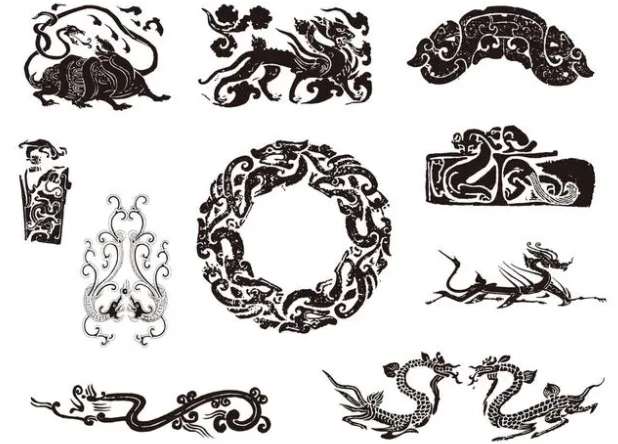 江安龙纹和凤纹的中式图案